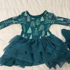 Little Sleepies Christmas Tree Dress w. Matching Bloomers